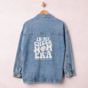 In My Cheer Mom Era Personalized Kids Names Retro Denim Jacket