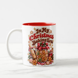 In My Christmas Baking Era Retro Gingerbread Two-Tone Coffee Mug