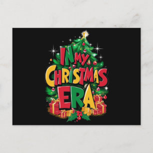 In My Christmas Era Cute Groovy Holiday Xmas Postcard