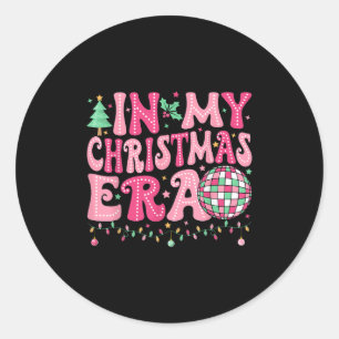In My Christmas Era Cute Xmas Pajamas Merry Christ Classic Round Sticker