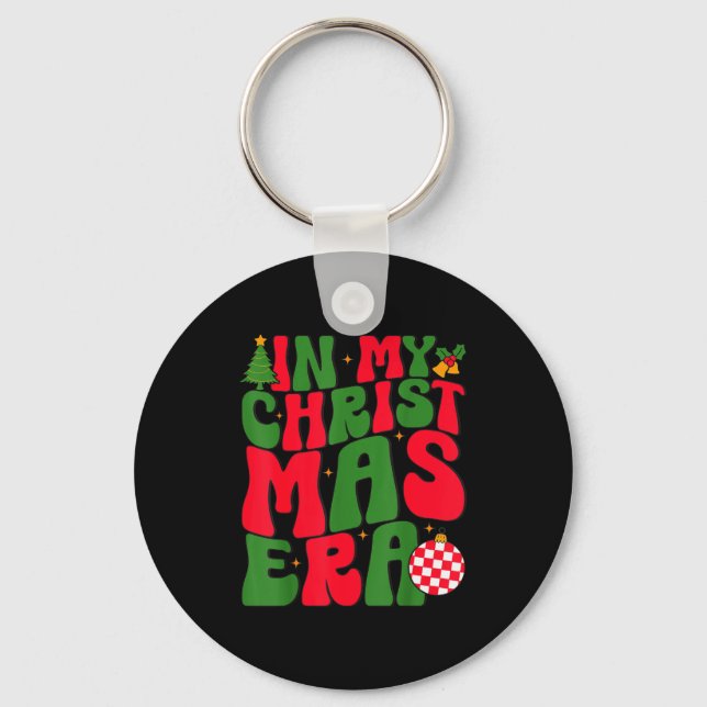 In My Christmas Era Groovy Xmas Matching Christmas Keychain (Front)