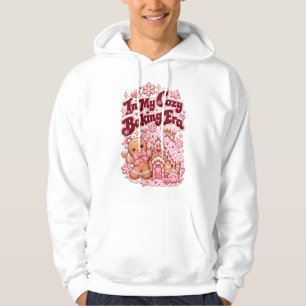 In My Cozy Baking Era Pink Christmas Gingerbread  Hoodie