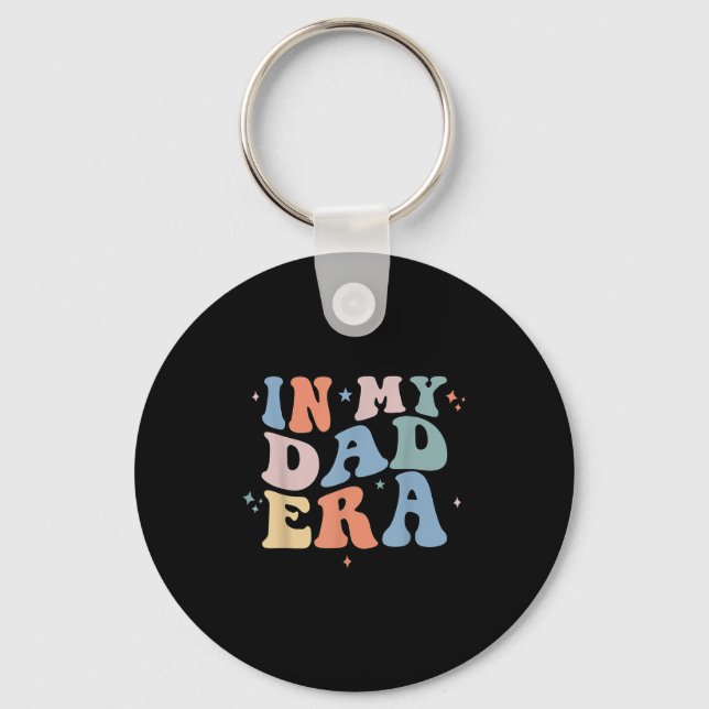 In My Dad Era Retro Groovy Father's Day  Keychain (Front)