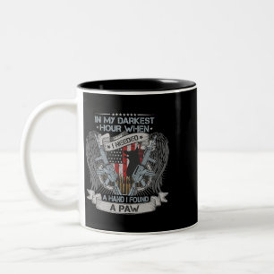 In My Darkest Hour I Needed a Hand I Found a Paw V Two-Tone Coffee Mug