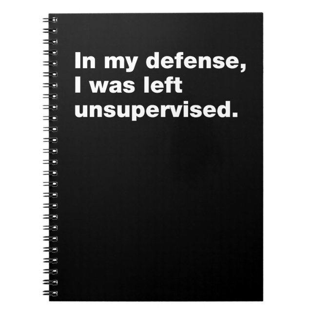 In my defence, I was left unsupervised Notebook (Front)