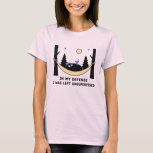 In My Defence Unsupervised Black Blob Camping T-Shirt