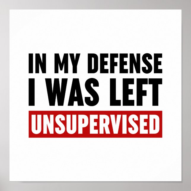 In My Defense I Was Left Unsupervised Poster (Front)