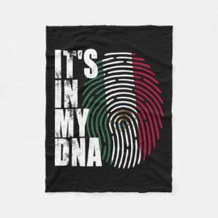 In My Dna Mexico Mexican Flag  Fleece Blanket