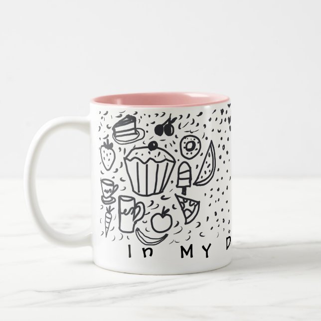 In My Doodle Era Fun Creative For Her Drawing  Two-Tone Coffee Mug (Left)