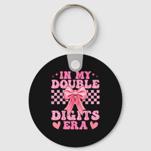 In My Double Digits Era 10th Birthday Coquette Bow Keychain