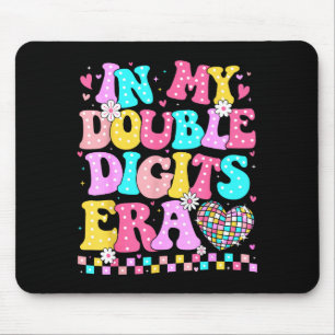 In My Double Digits Era Retro 10 Year Old 10th Bir Mouse Pad