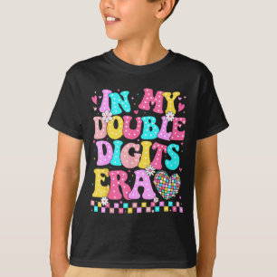 In My Double Digits Era Retro 10 Year Old 10th Bir T-Shirt