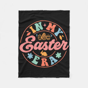 In My Easter Era Retro Groovy Bunny Egg Happy East Fleece Blanket
