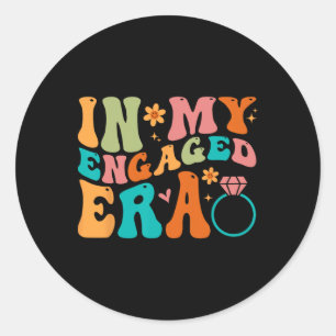 In My Engaged Era Fiance Engagement Future Bride M Classic Round Sticker