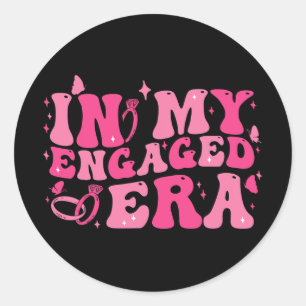 In My Engaged Era Groovy Bride Bachelorette Party Classic Round Sticker