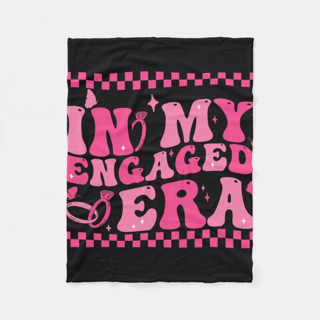 In My Engaged Era Groovy Bride Bachelorette Party  Fleece Blanket (Front)