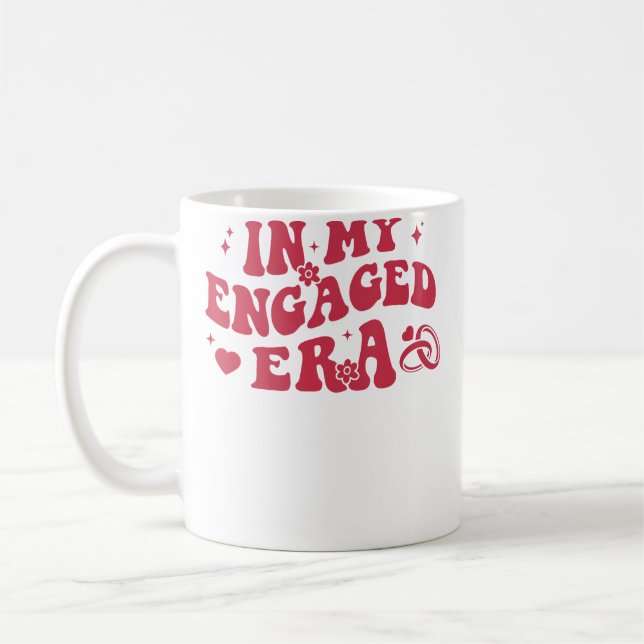 In My Engaged Era Retro Bride Bachelorette Party B Coffee Mug (Left)