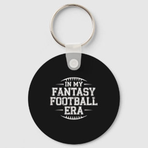 In My Fantasy Football Era Retro Groovy Who Love F Keychain