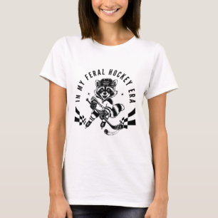 In My Feral Hockey Era Cute Raccoon Hockey T-Shirt