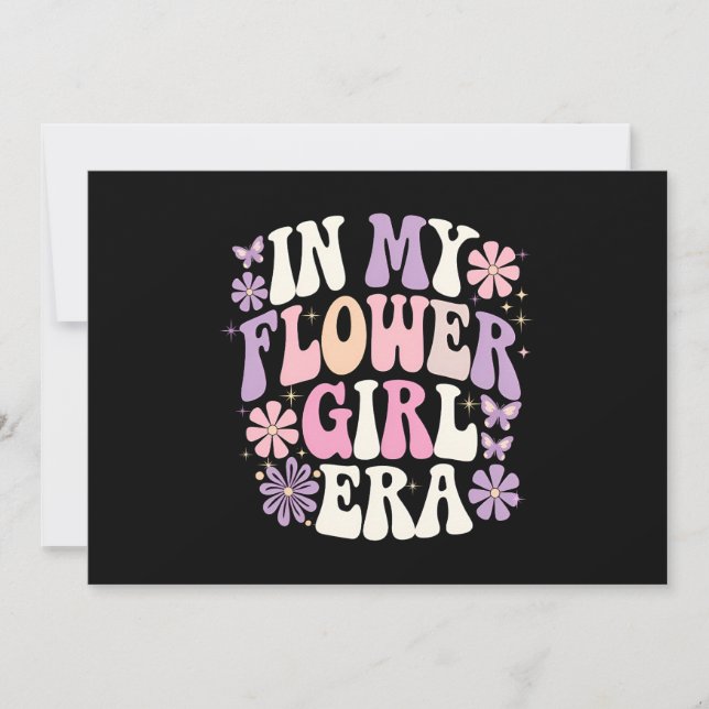 In My Flower Girl Era Retro Groovy Flower Invitation (Front)