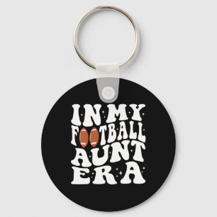 In My Football Aunt Era Groovy Football Auntie Chr Keychain