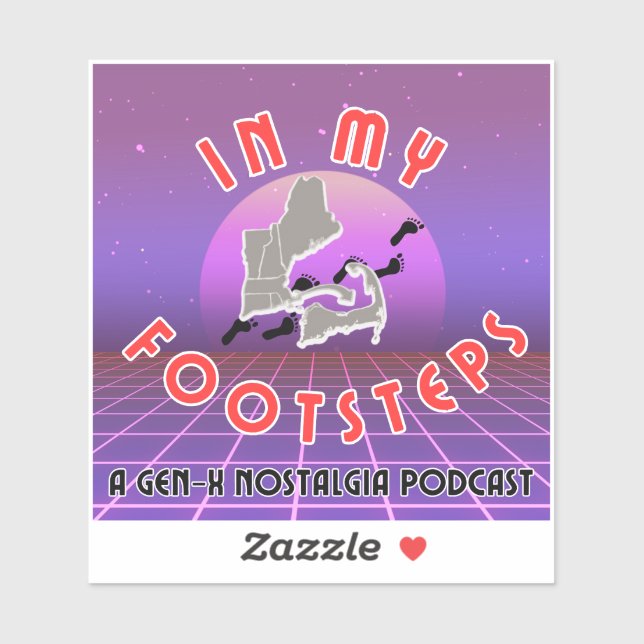 In My Footsteps Podcast Bumper Sticker 2025 Design (Sheet)