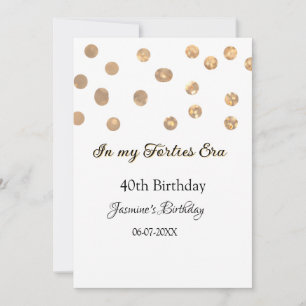 In my Forties era golden dots happy birthday Invitation