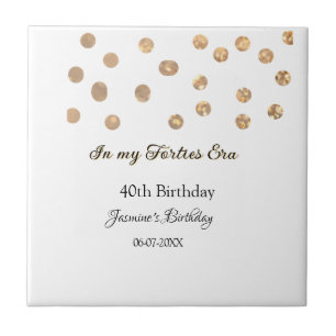In my Forties era golden dots happy birthday Tile