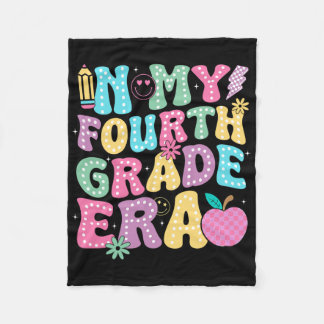 In My Fourth Grade Era 4th Grade Teacher Kid Back  Fleece Blanket
