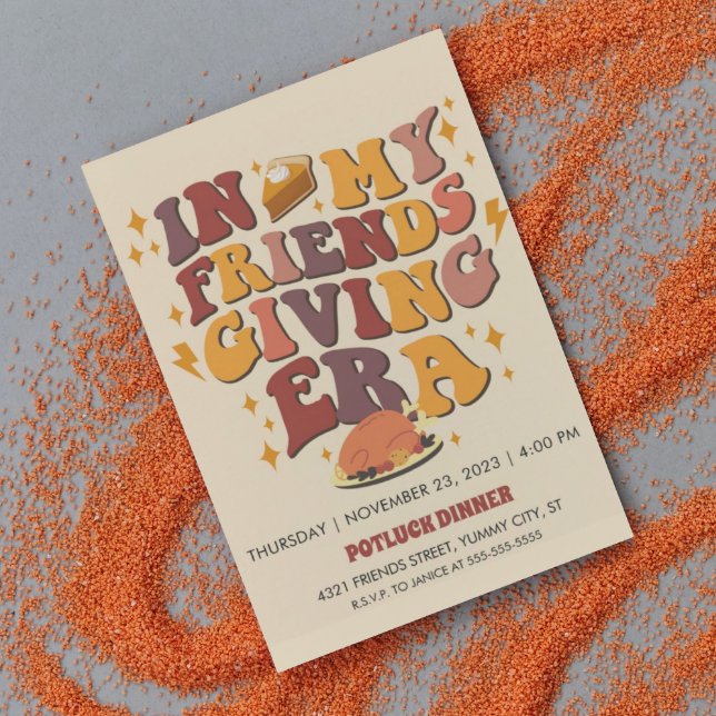 In My Friendsgiving Era Retro Invitation (Creator Uploaded)