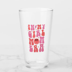 In My Girl Mom Era Retro Groovy Mother's Day  Glass