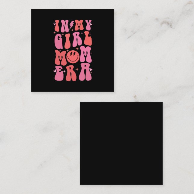 In My Girl Mom Era Retro Groovy Mother's Day  Square Business Card (Front/Back)