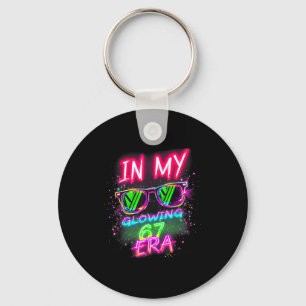 In My Glowing 67 Era Meme 6 7 Six Seven Colorful B Keychain