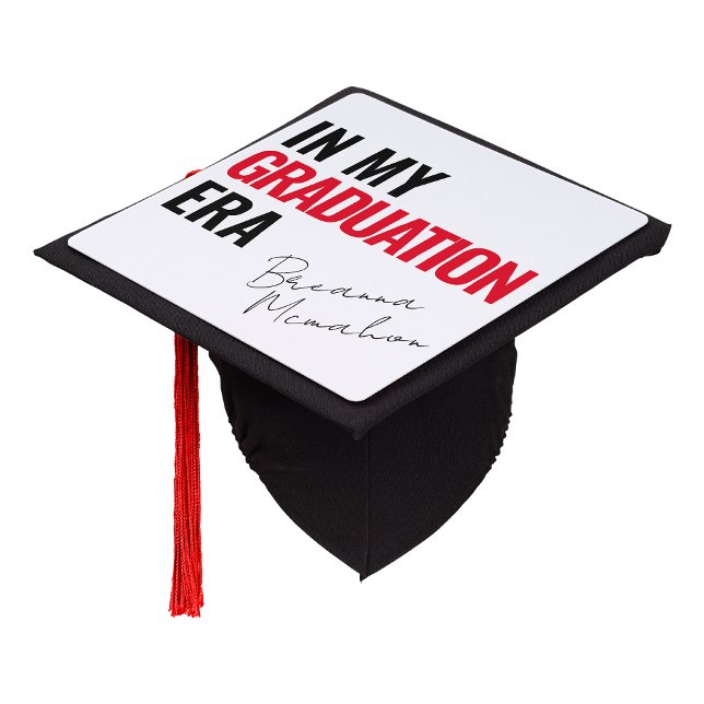 In My Graduation Era with Name - Red 22 Inspired Cap Topper (Creator Uploaded)