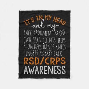 In My Head And My Body Warrior Rsd Crps Awareness Fleece Blanket
