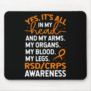 In My Head And My Body Warrior Rsd Crps Awareness Mouse Pad