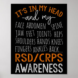 In My Head And My Body Warrior Rsd Crps Awareness Poster