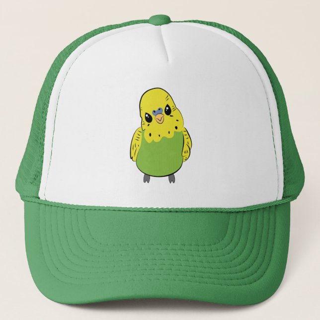 In My Head I've Bitten You 3 Times, Funny Budgie Trucker Hat (Front)