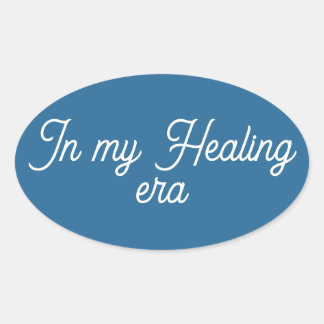 In My Healing Era Blue Oval Sticker | Trendy