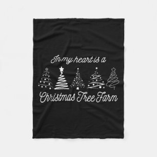 In My Heart Is A Christmas Tree Farm, Funny Christ Fleece Blanket