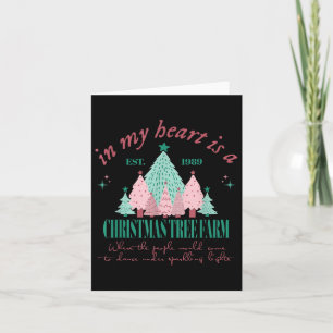 In My Heart Is A Christmas Xmas Tree Farm Vintage Card