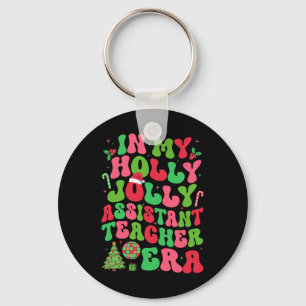 In My Holly Xmas Jolly Istant Teacher Era Christma Keychain