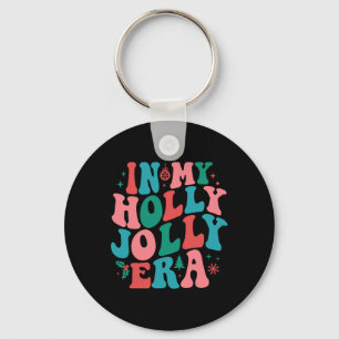 In My Holly Xmas Jolly Para Era Retro Christmas Jo Keychain