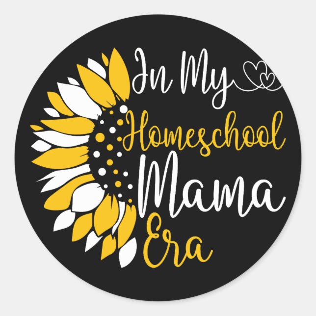 In My Homeschool Mama Era Funny Mom Teaching Teach Classic Round Sticker (Front)