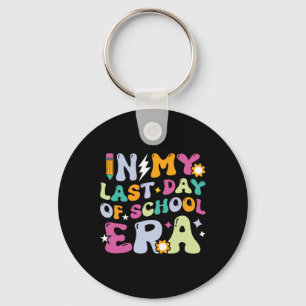 In My Last Day Of School Era Kids Groovy Teachers Keychain