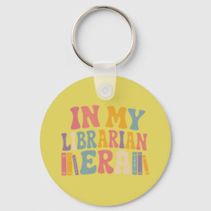 In My Librarian Era Retro Groovy Book Lover Keychain