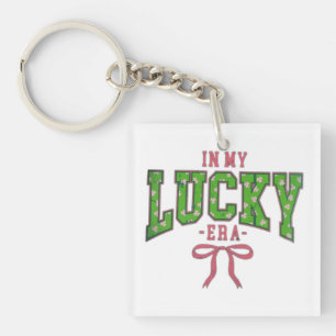 In My Lucky Era – Clover Bow Design Keychain