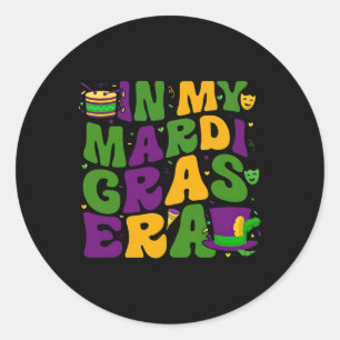 In My Mardi Gras Era Carnival Women Men Kids Mardi Classic Round Sticker
