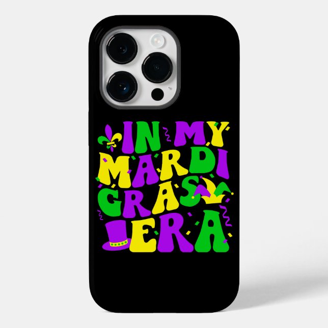 In My Mardi Gras Era Funny Festival Retro Carnival Case-Mate iPhone Case (Back)