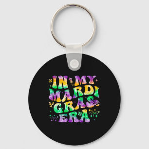 In My Mardi Gras Era Groovy Festival Carnival Para Keychain